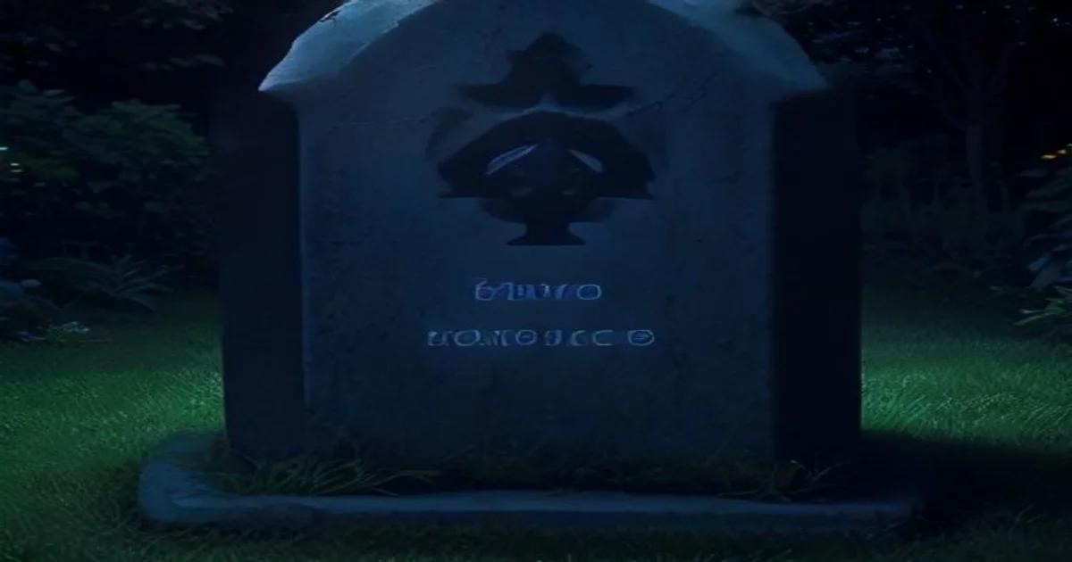 An illuminated digital monument displaying adaptive typographic tributes in a serene, modern memorial garden at sunset.