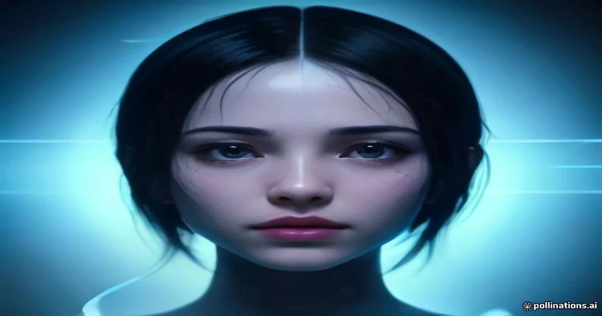 A futuristic neural network scanning a face for signs of deepfake manipulation.