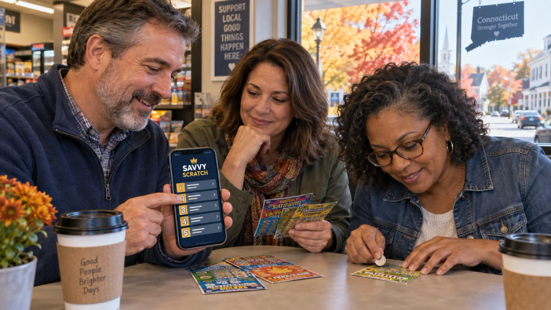 CT players playing scratchers with savvy scratch