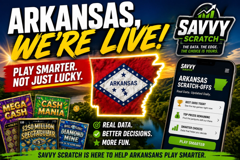 Best Scratch-Offs in Arkansas: Savvy Scratch Is Now Live