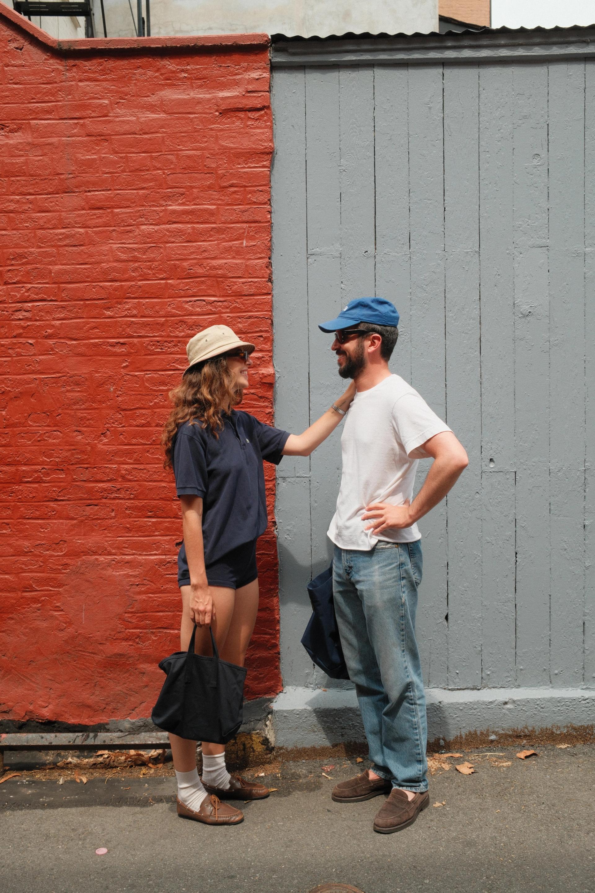Ellie and Dan on a walk in Cobble Hill.