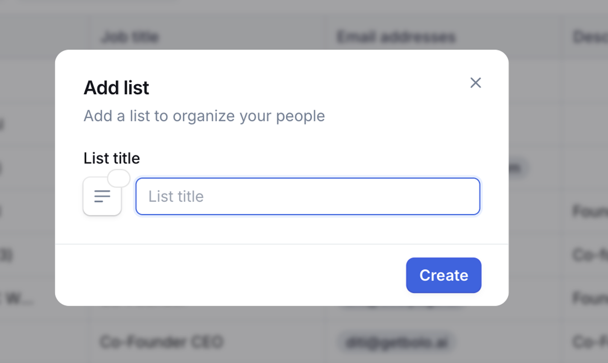 Add list title