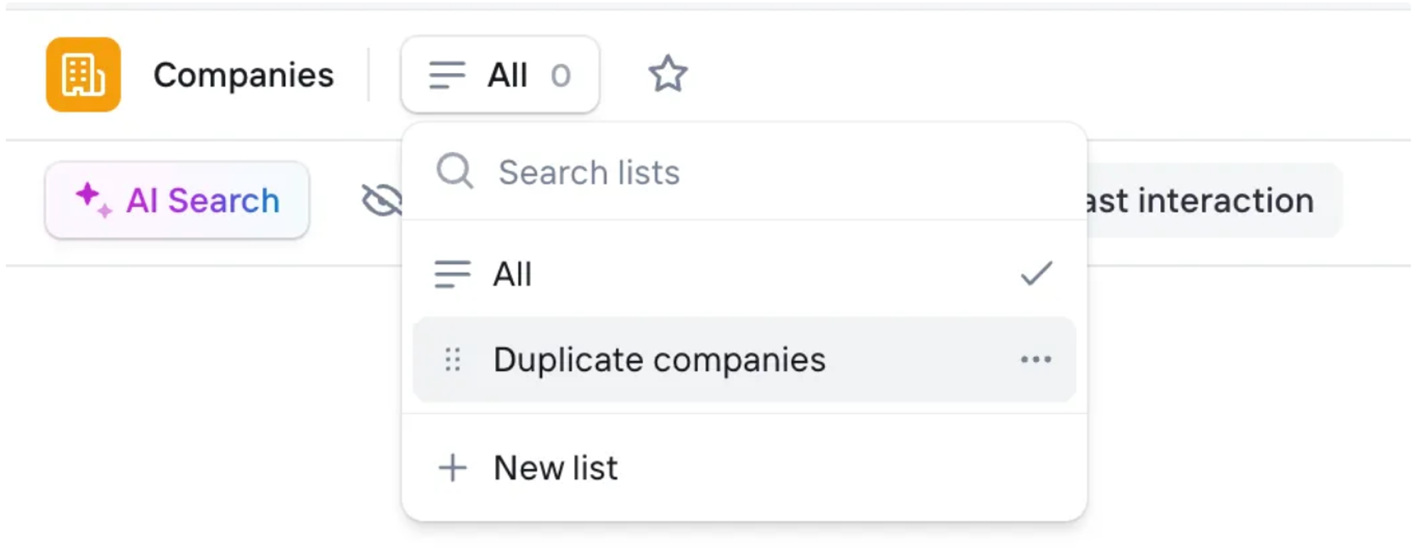 Creating a company list