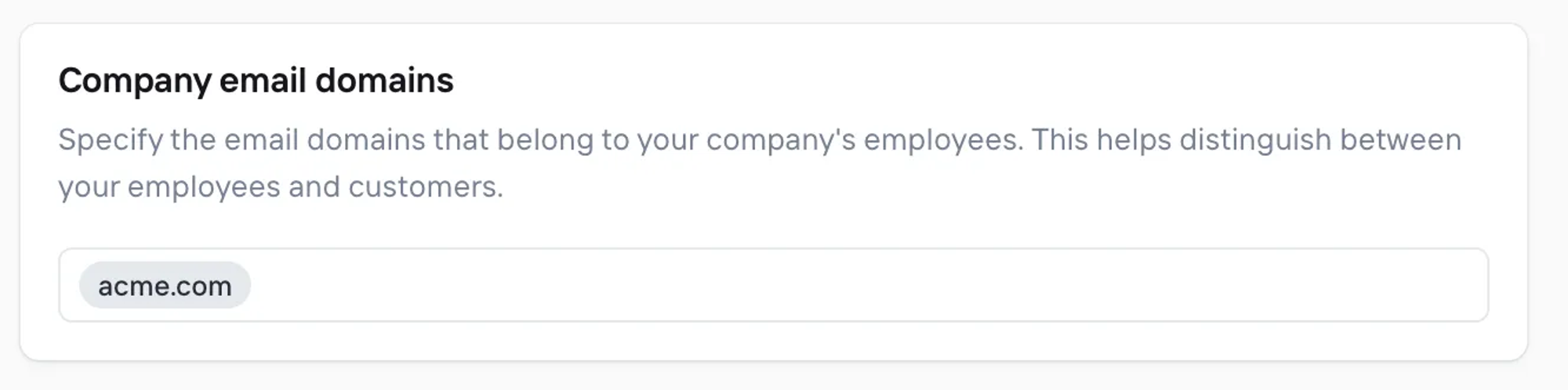 Company domain setting