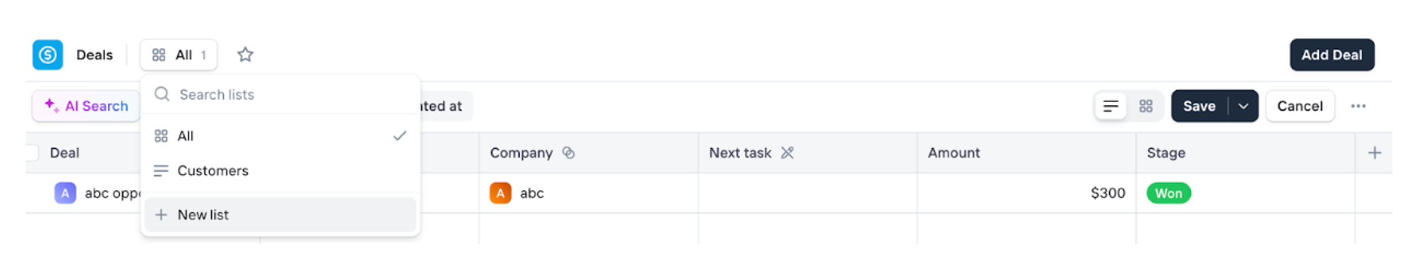 Creating deal lists