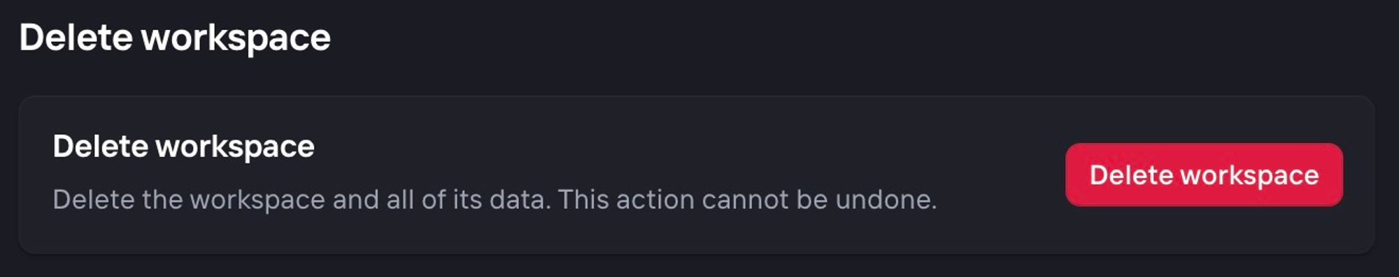 Delete Workspace