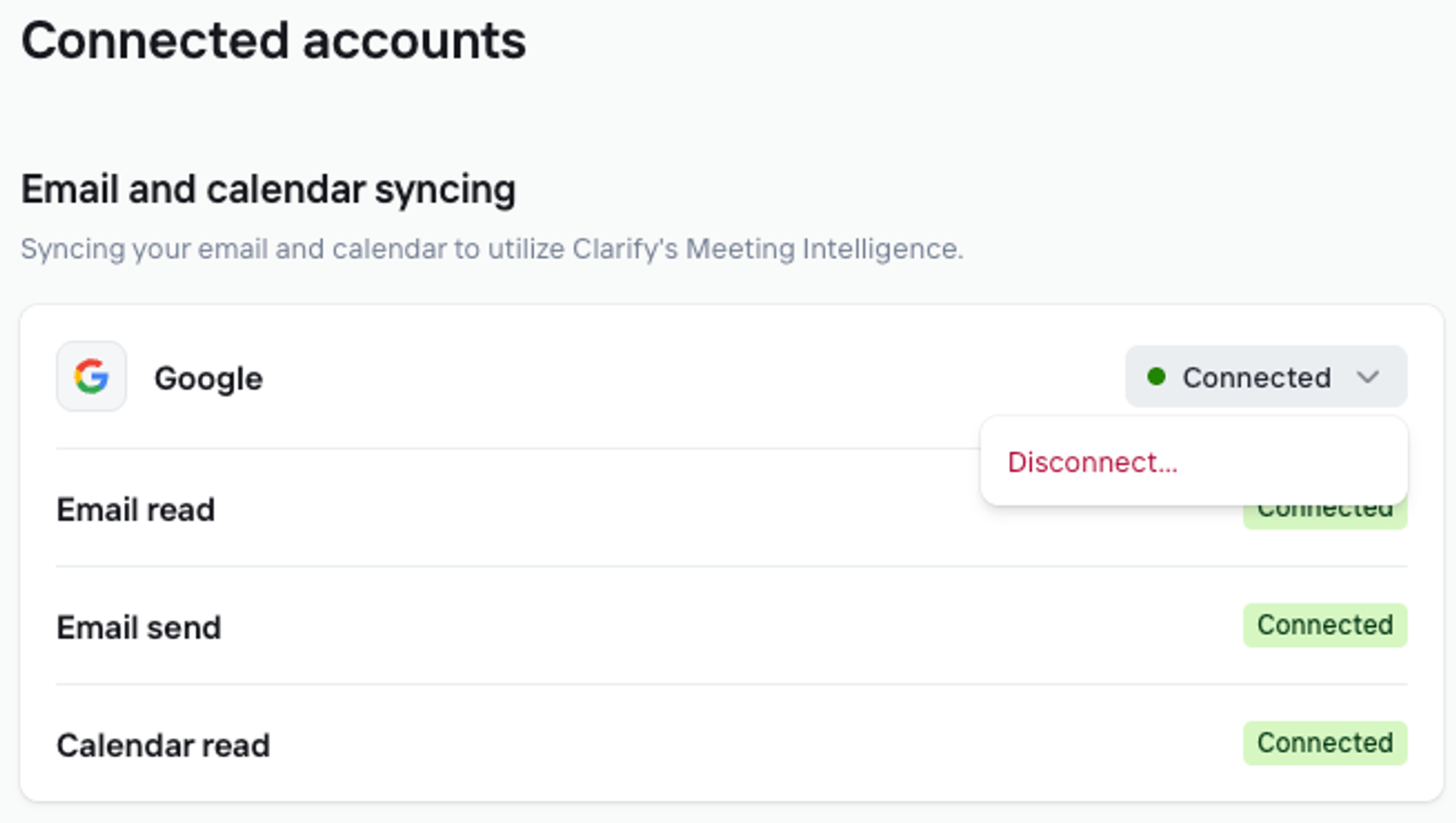 Disconnecting an account