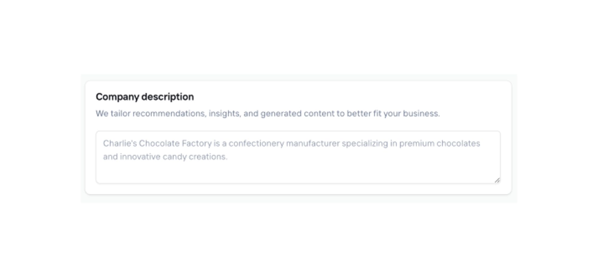 Adding a company description