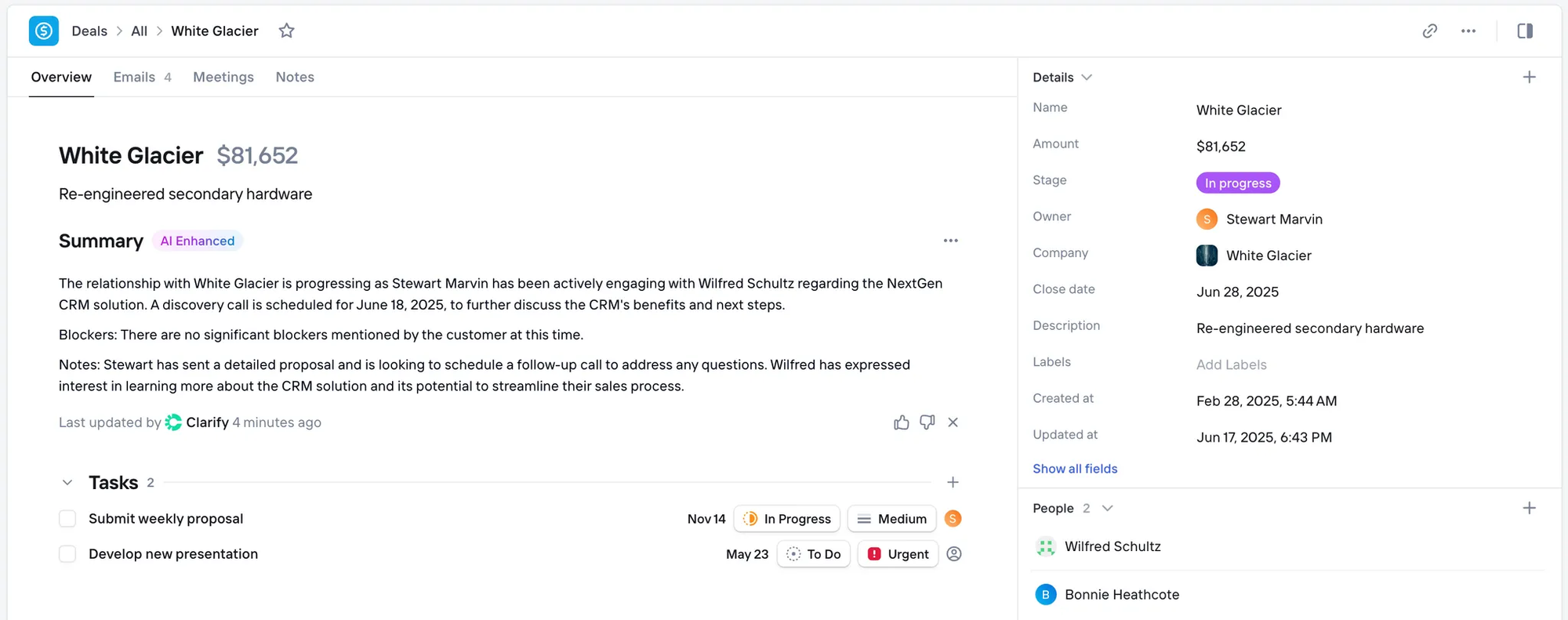 Deal summaries