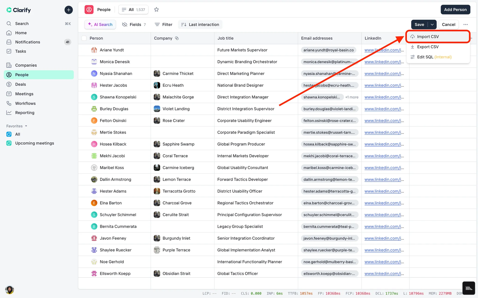 Import CSV