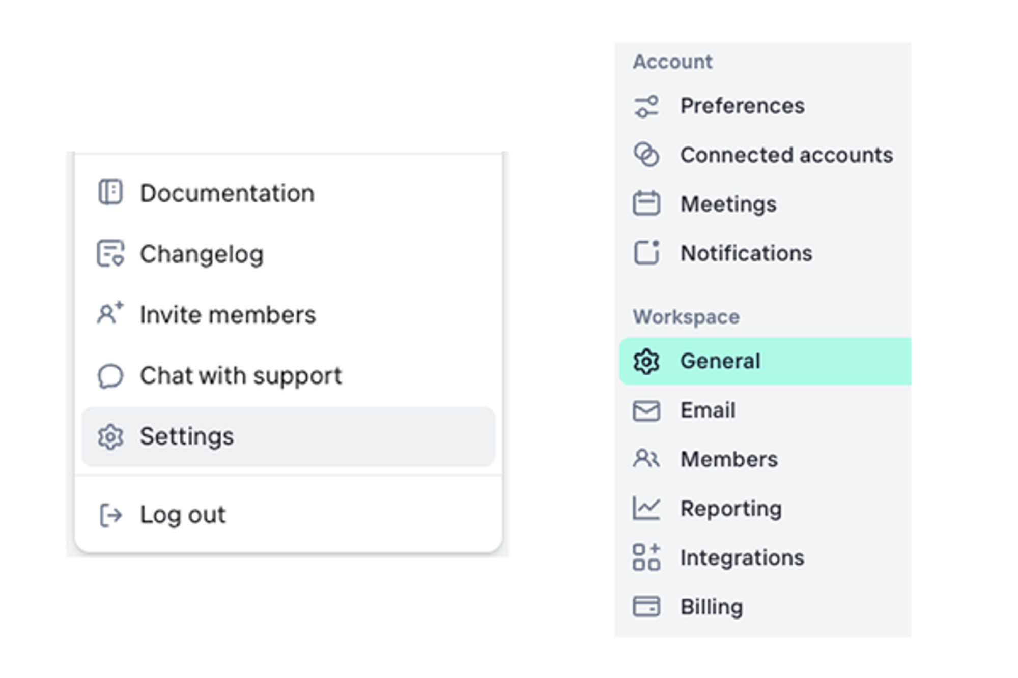 Accessing the setting page