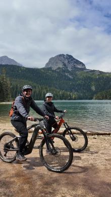 Ride forest single trails past glacial lakes