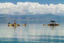 Sip hot coffee or tea as you learn about the lake