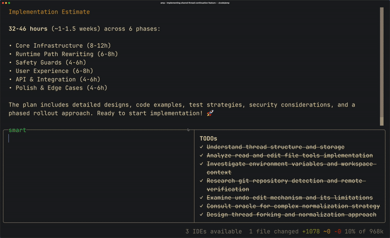 Handoff in the Amp CLI