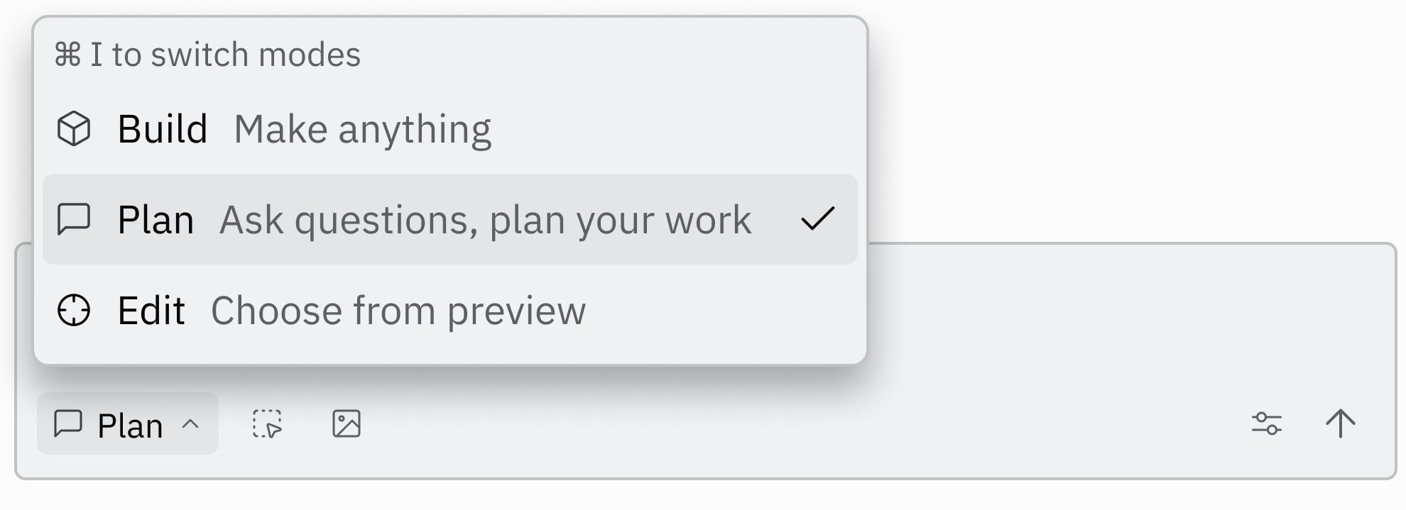 Selecting Plan Mode