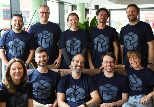 Almost the whole team for our first team photo!