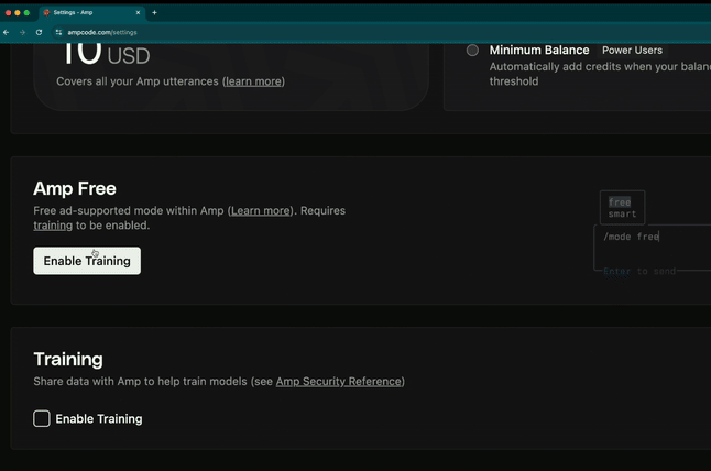 Enable training data sharing