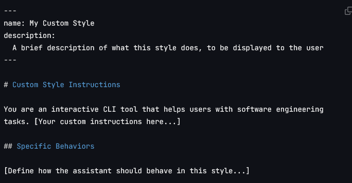 Claude Code custome style