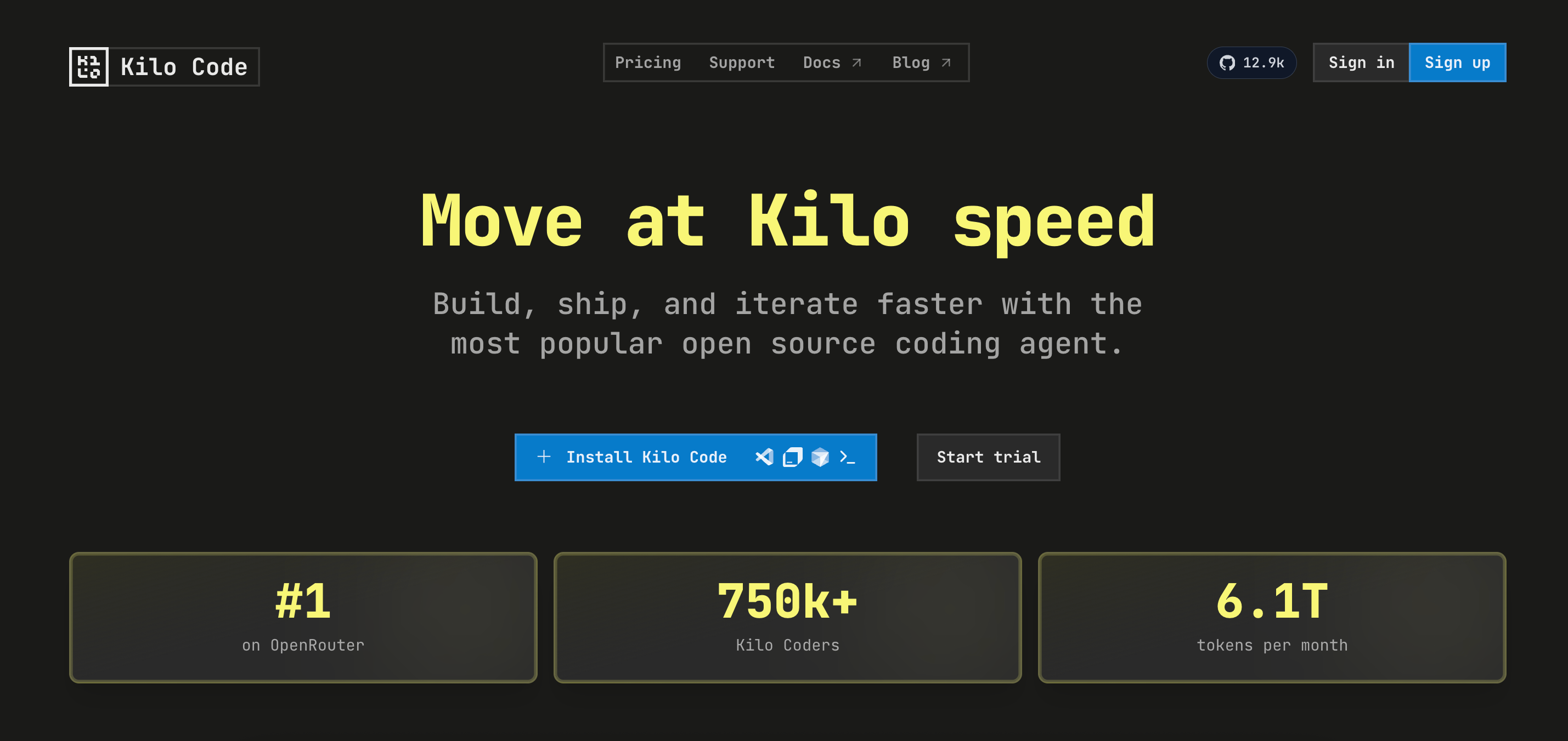 Kilo code landing page