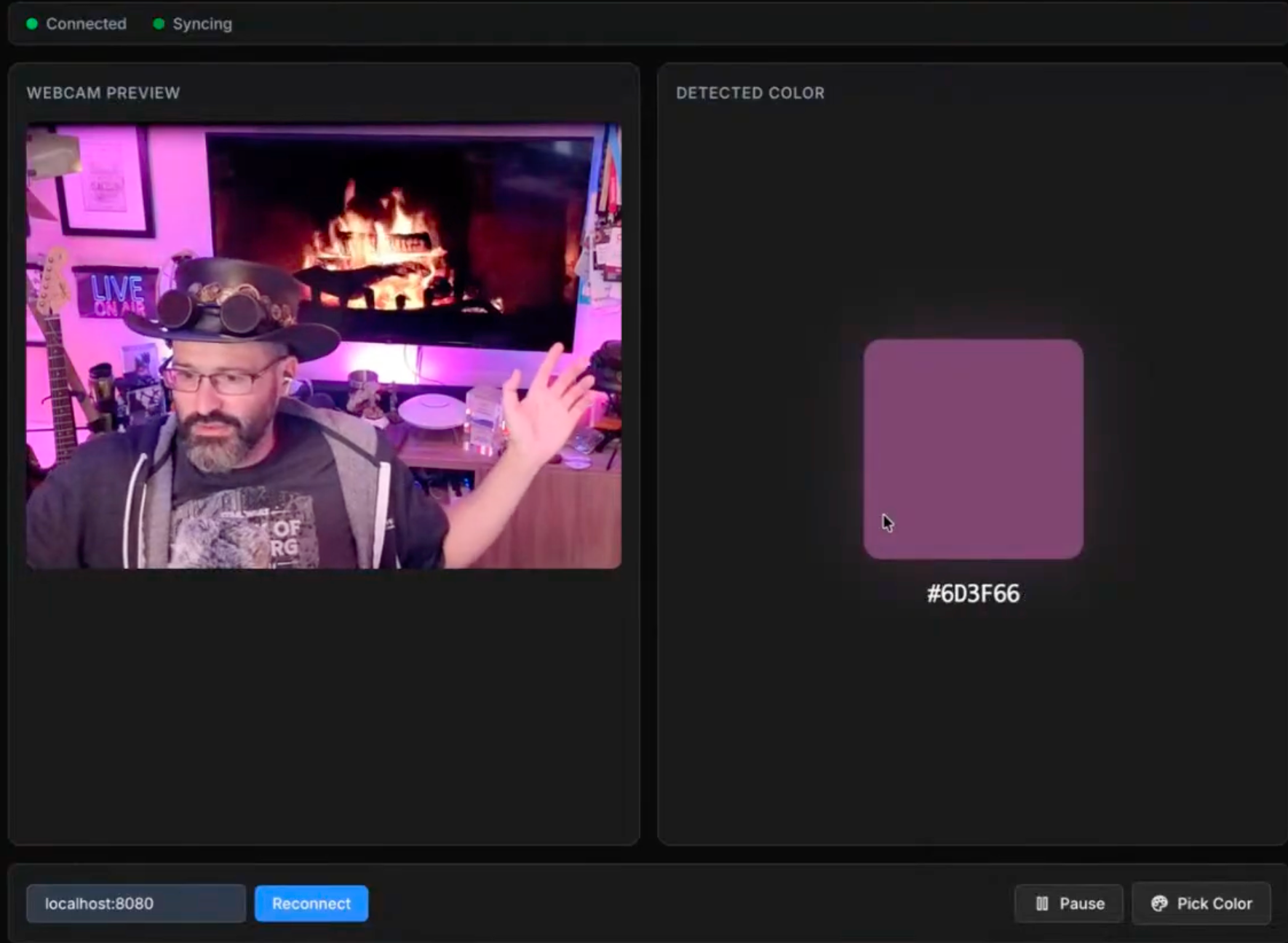 Example of Webcam Preview UI