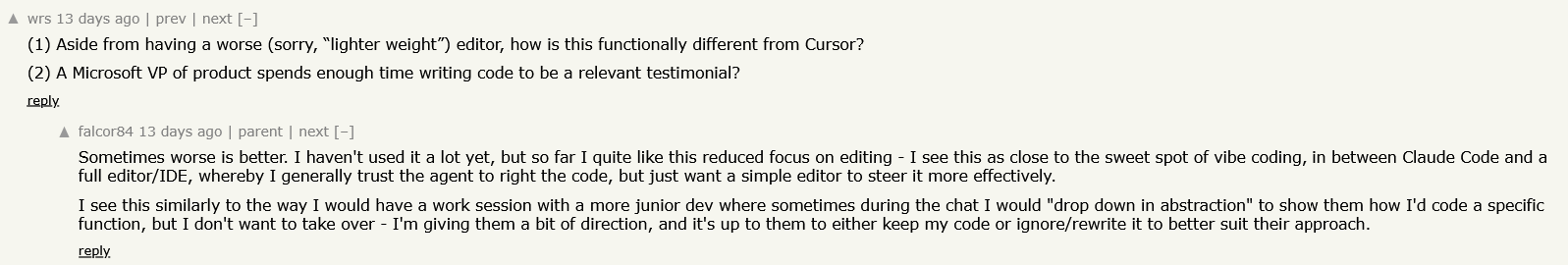 "Sometimes worse is better..."