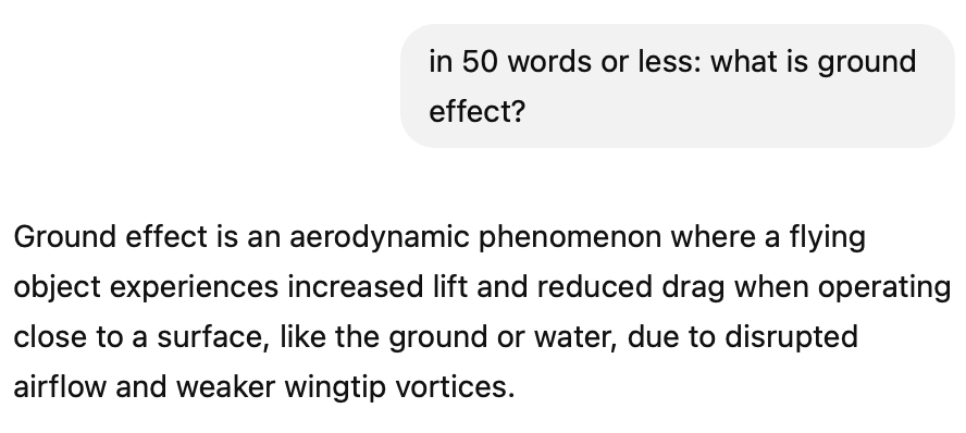 A simple single-turn "chat" with an LLM
