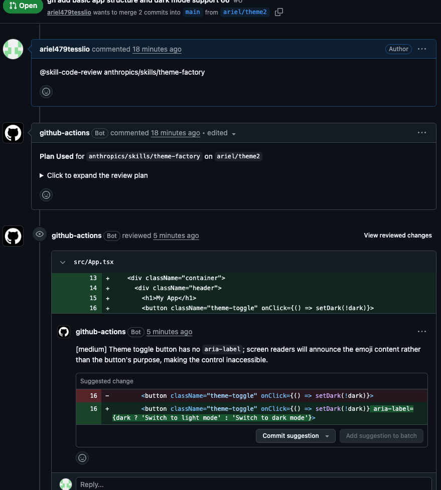 an image showing github actions