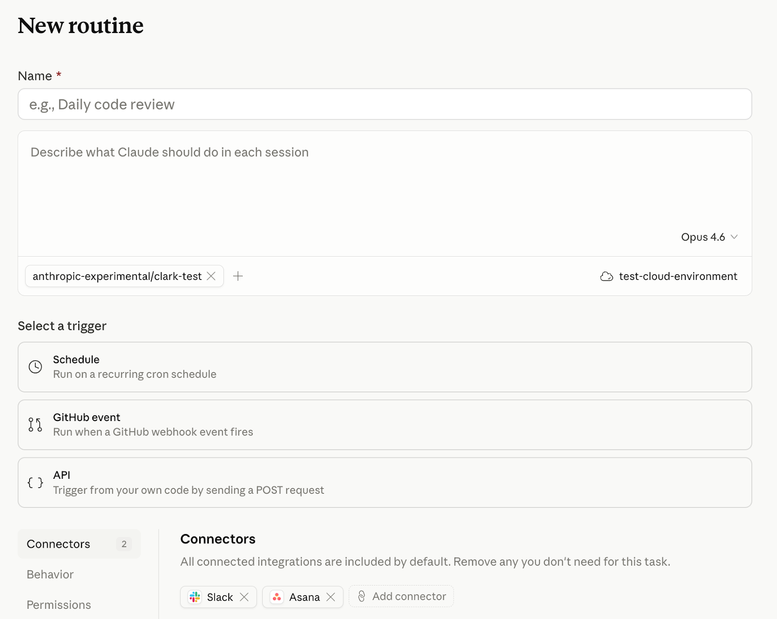 Routines dashboard in Claude Code