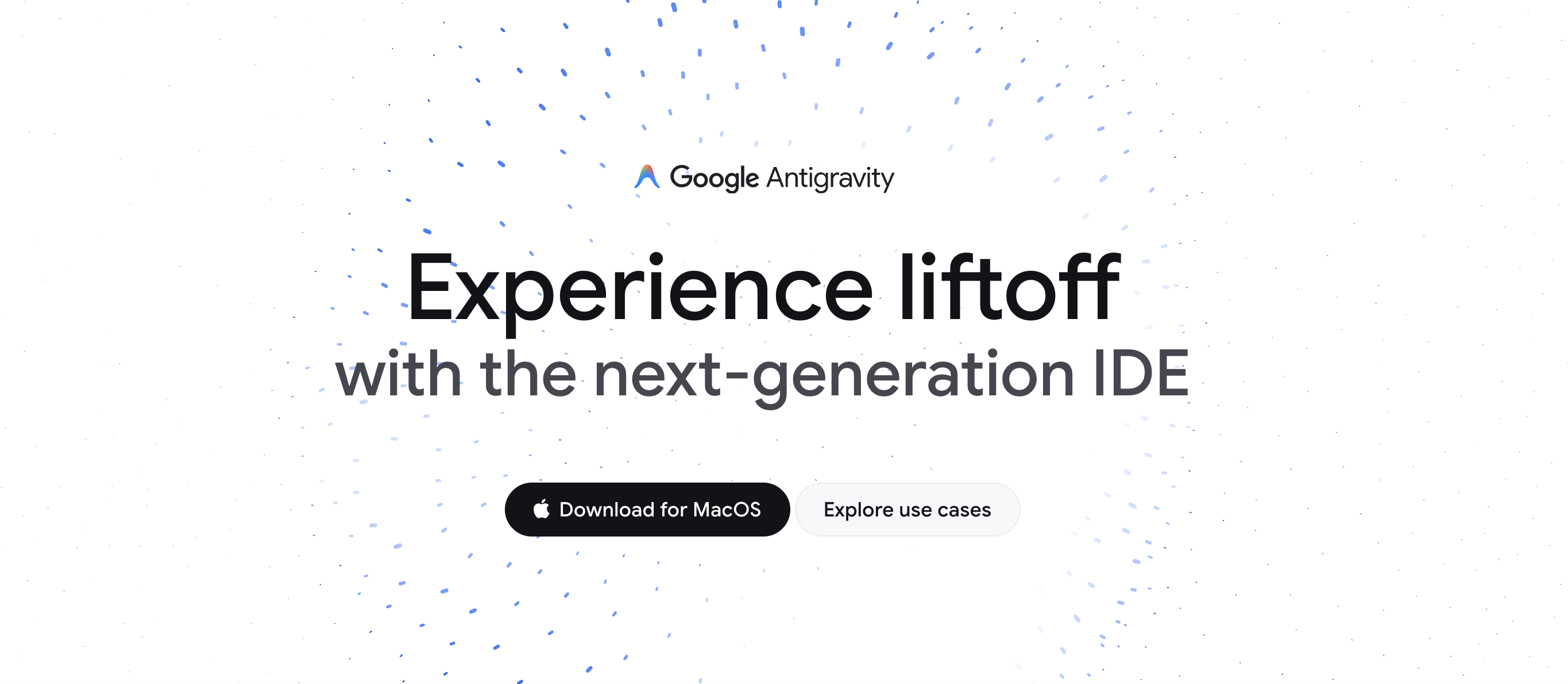 Google Antigravity landing page