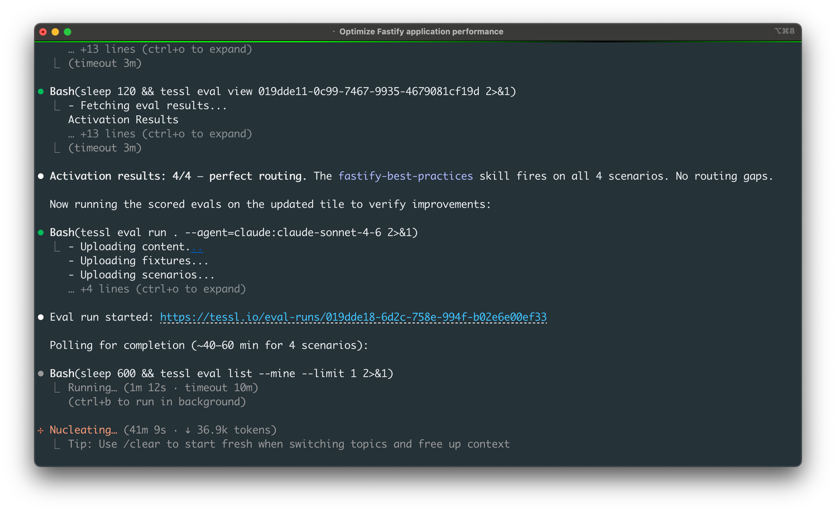 CLI image showing skill activation occurs