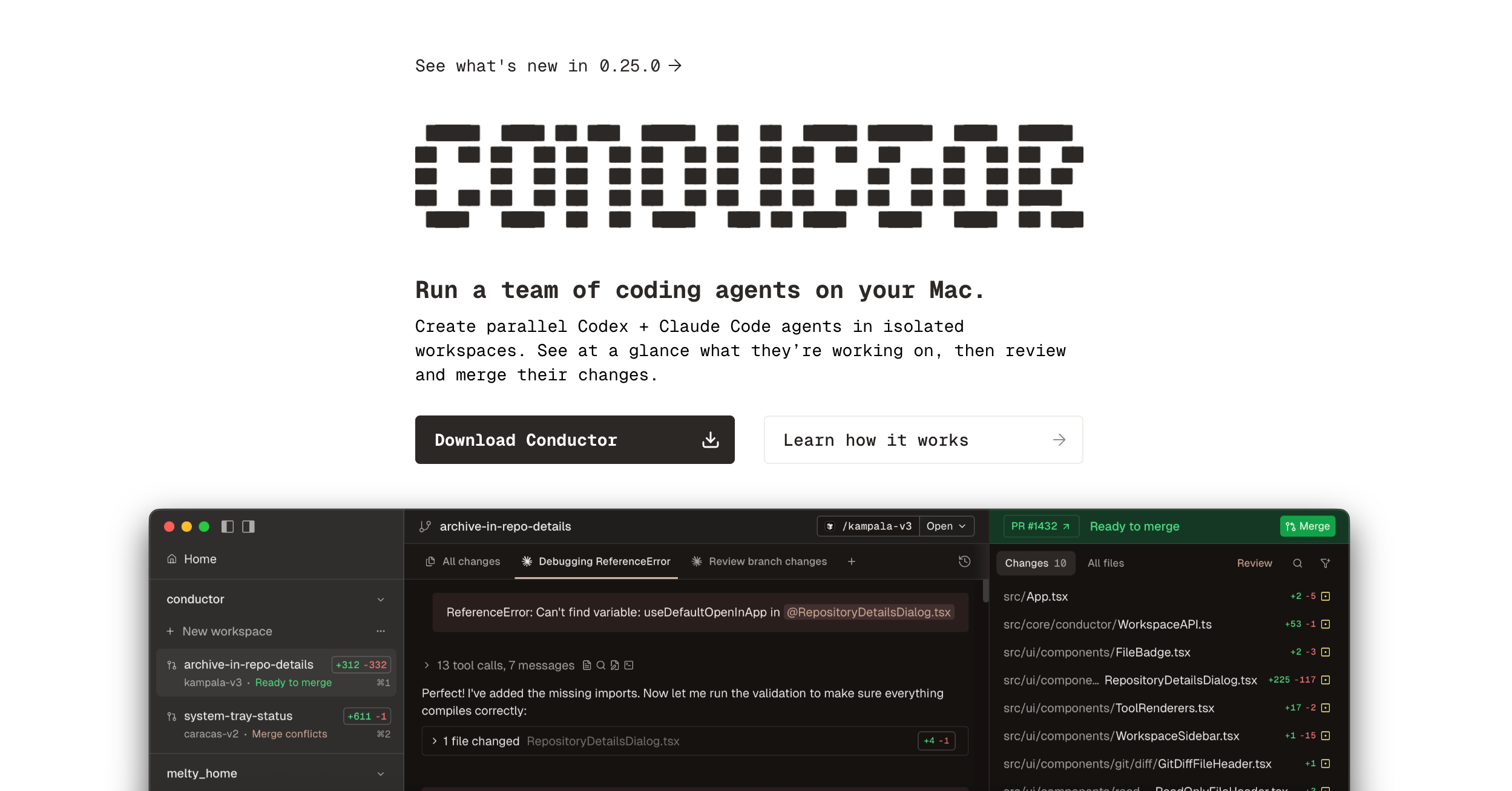 Conductor website landing page