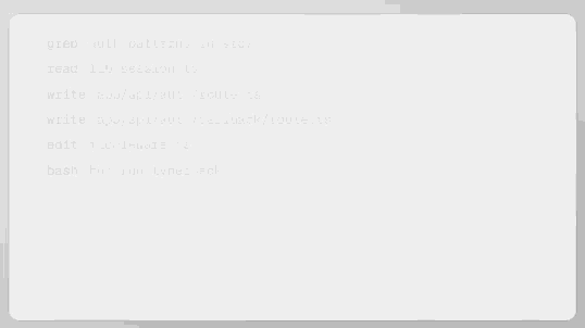 Agent interacting with files, shell, and repo in real time