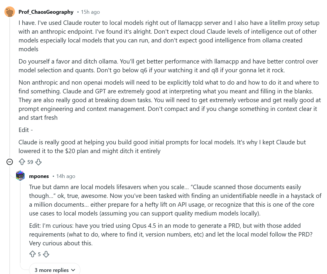 Reddit commnity debates trade-offs