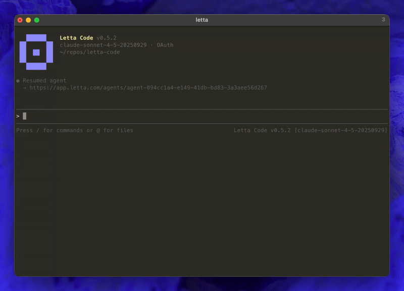 Resuming an agent with memory intact