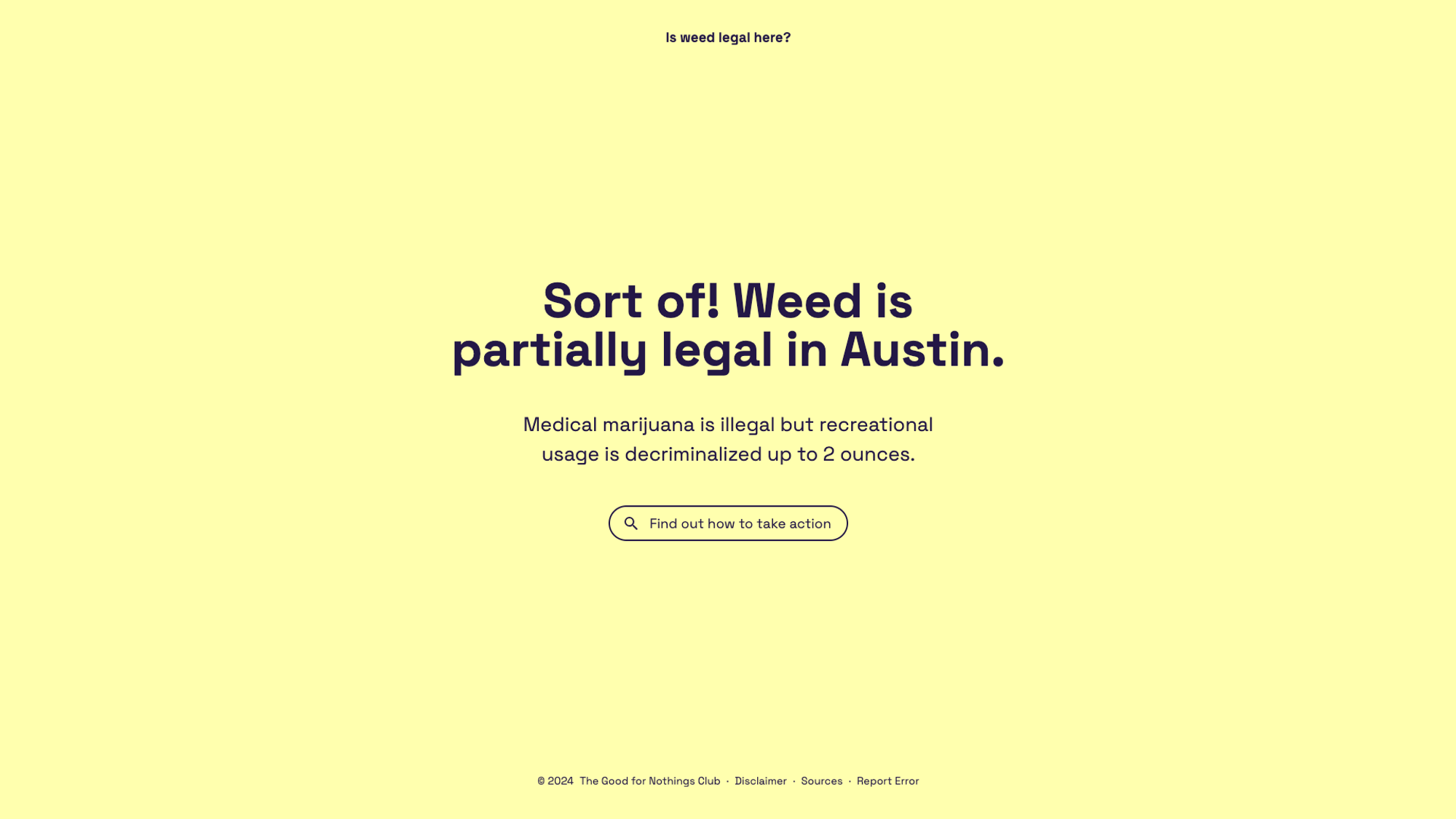 a yellow page that says sort of weed is partially legal in austin