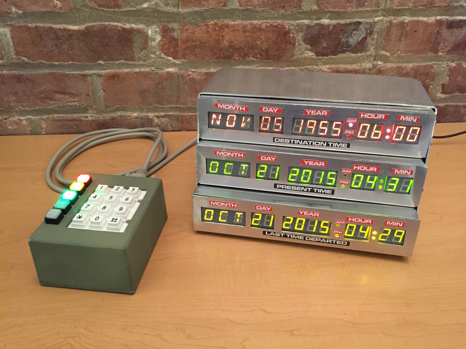 LED number displays that show various dates