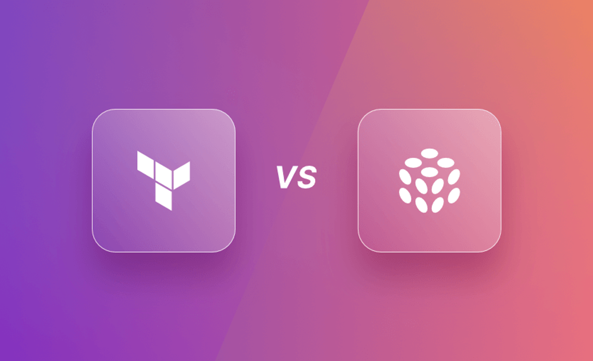 two icons on a purple background with the words vs