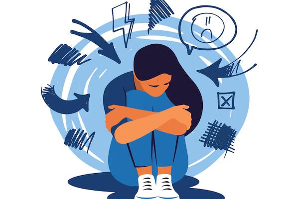 Person experiencing symptoms of depression and seeking mental health support
