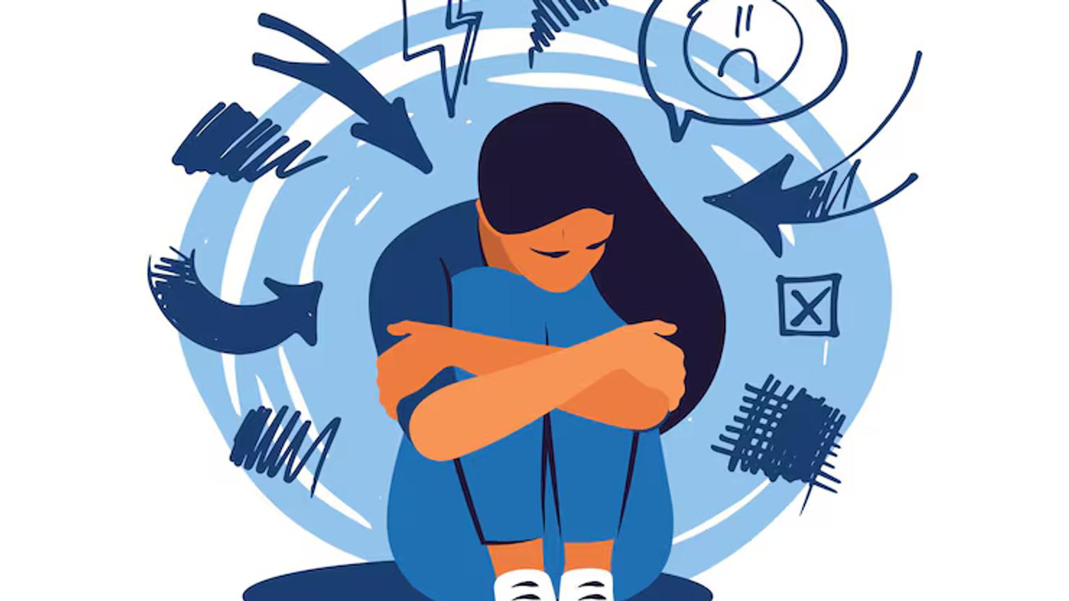 Person experiencing symptoms of depression and seeking mental health support