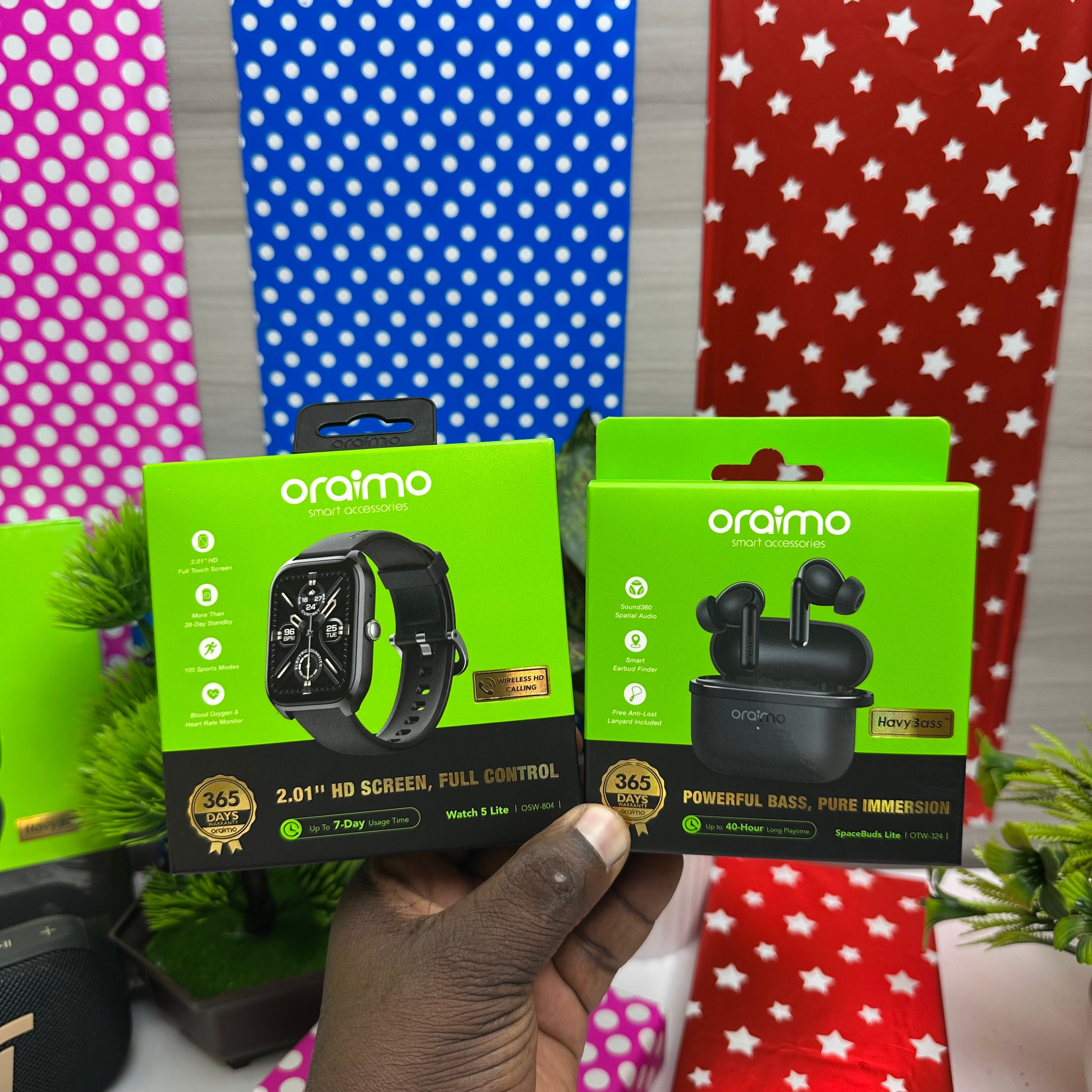 Oraimo Watch 5 lite and Oraimo spacebuds lite