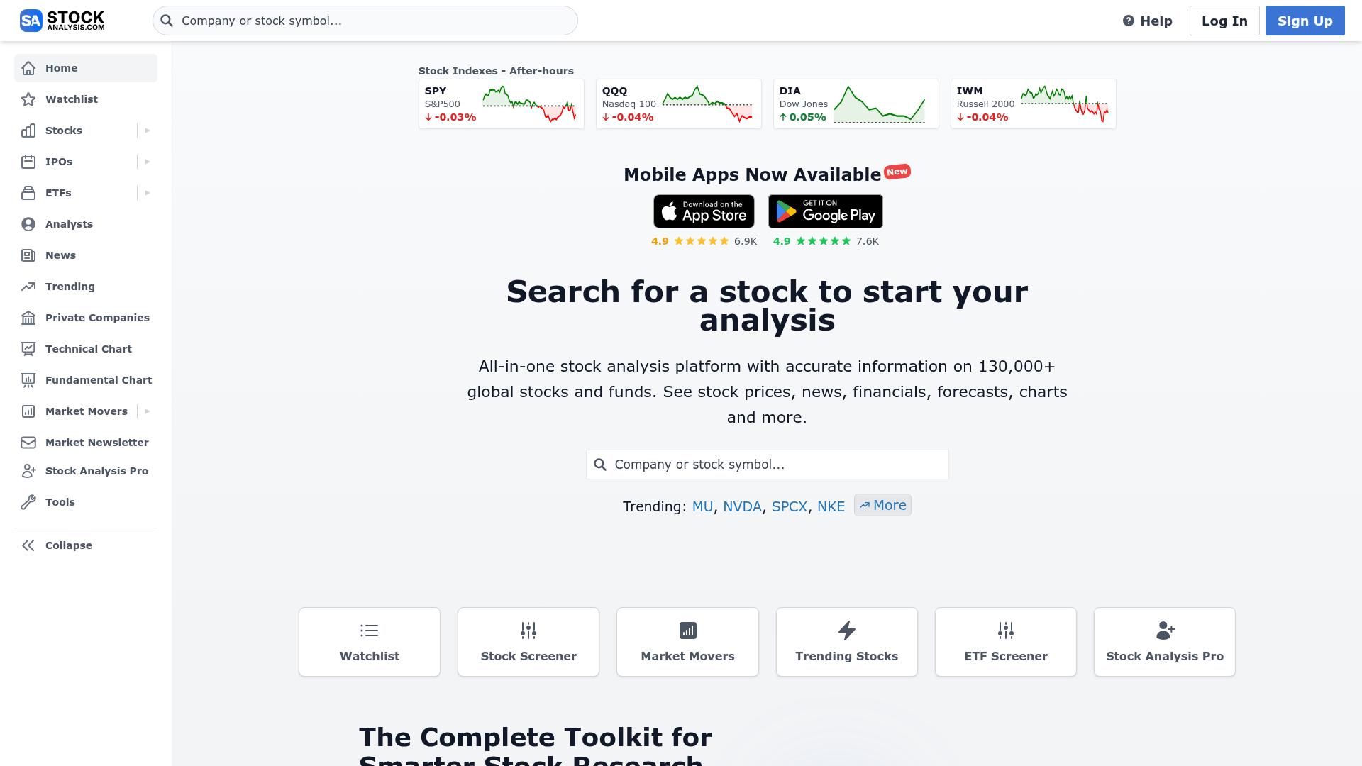 Stock Analysis：公司研究与筛选入口