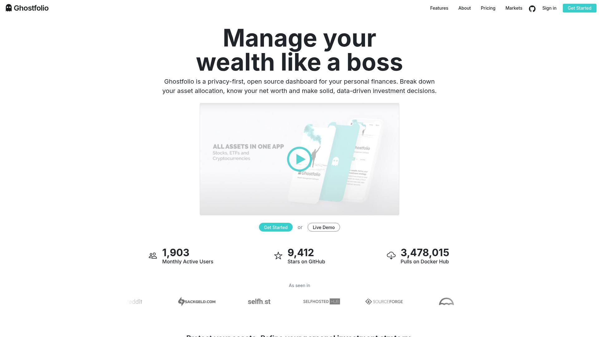 Ghostfolio 公开页面预览