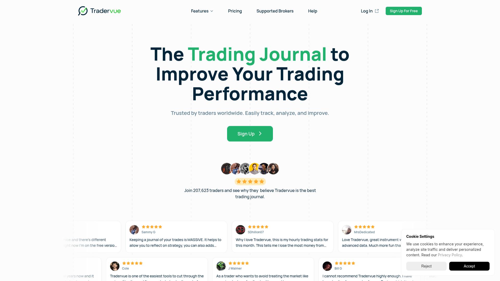 Tradervue 公开页面预览