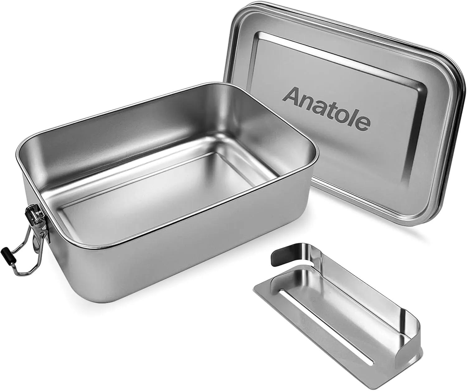 Umigy 4 stuks roestvrijstalen voedselcontainers, metalen bento-lunchbox, roestvrijstalen voedselopslagcontainers, afsluitbare clips om lekvrij, herbruikbare vaatwassersnackdozen voor werk, picknick Umigy 4 stuks roestvrijstalen voedselcontainers, metalen bento-lunchbox, roestvrijstalen voedselopslagcontainers, afsluitbare clips om lekvrij, herbruikbare vaatwassersnackdozen voor werk, picknick