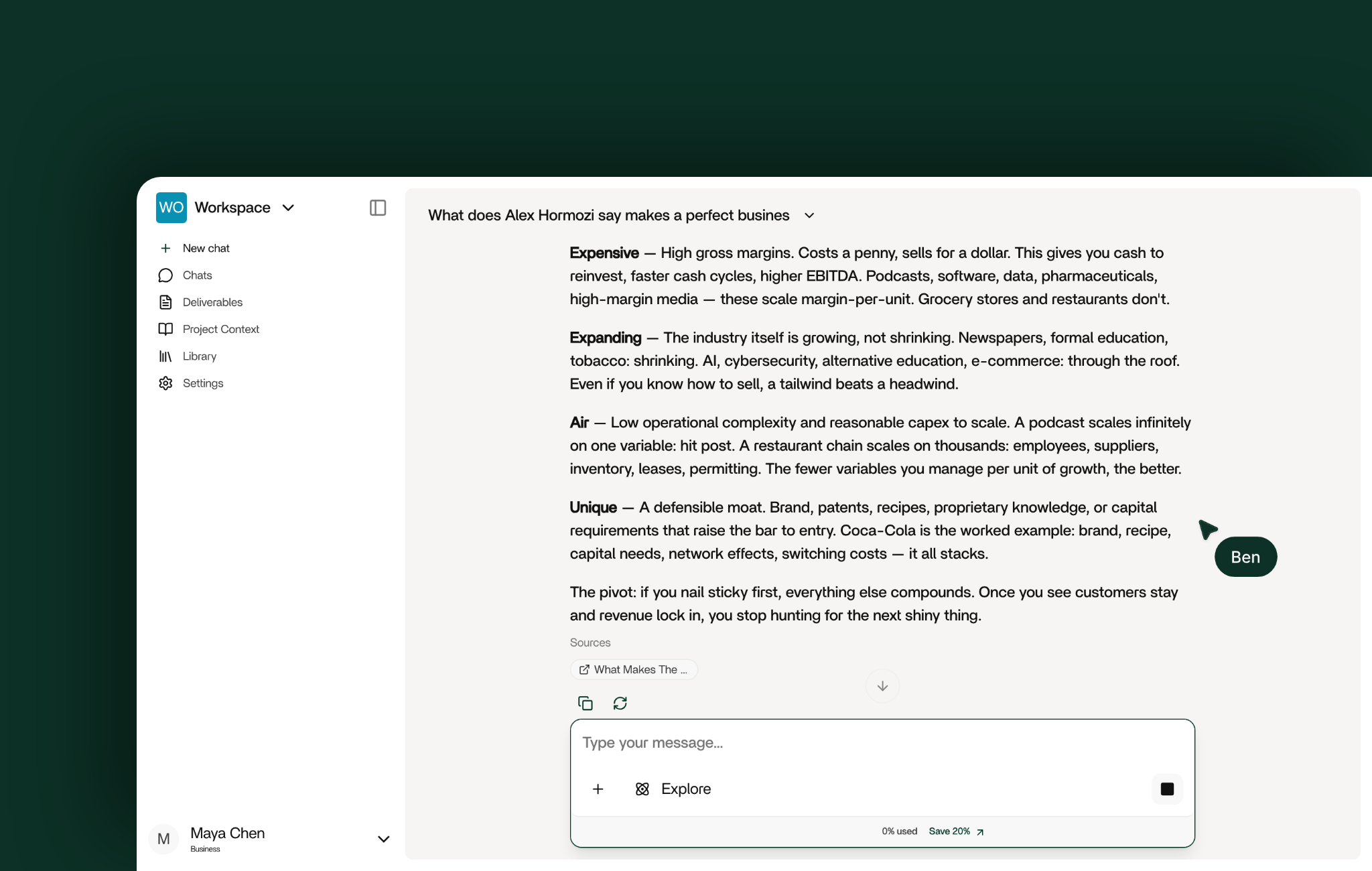 Ask any question: The deliverable