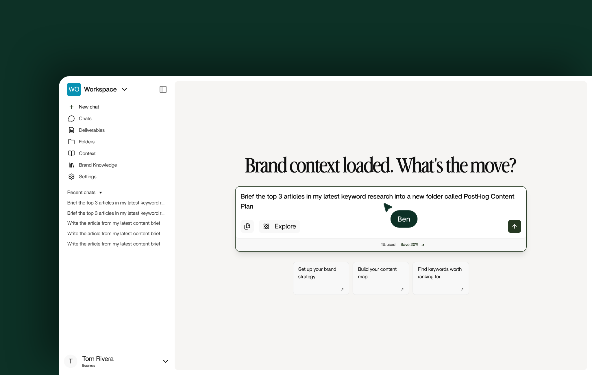 Batch generate briefs: The ask