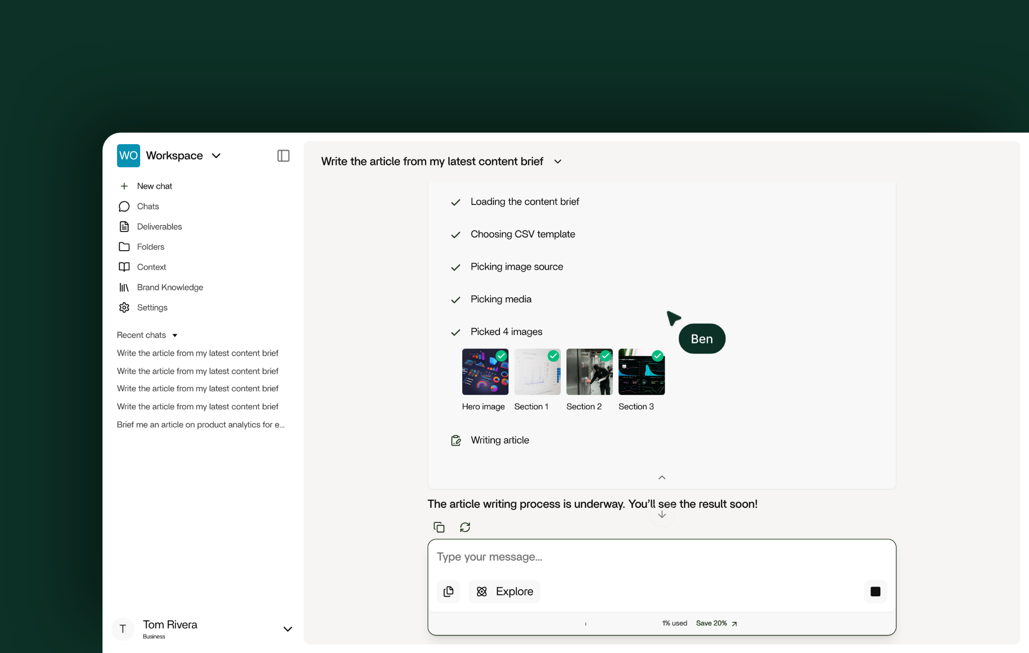 Article: Andy at work