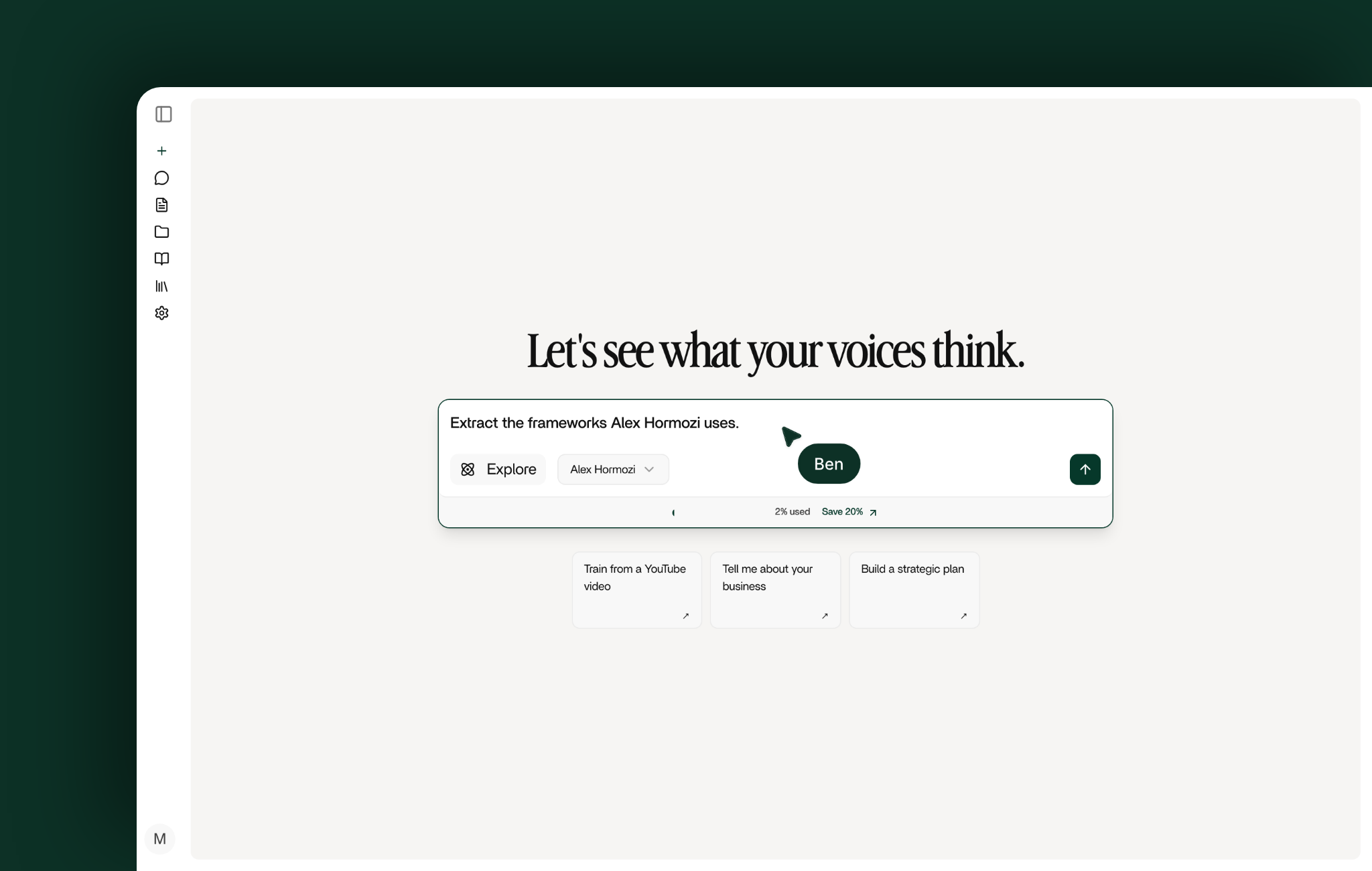 Extract their frameworks: The ask