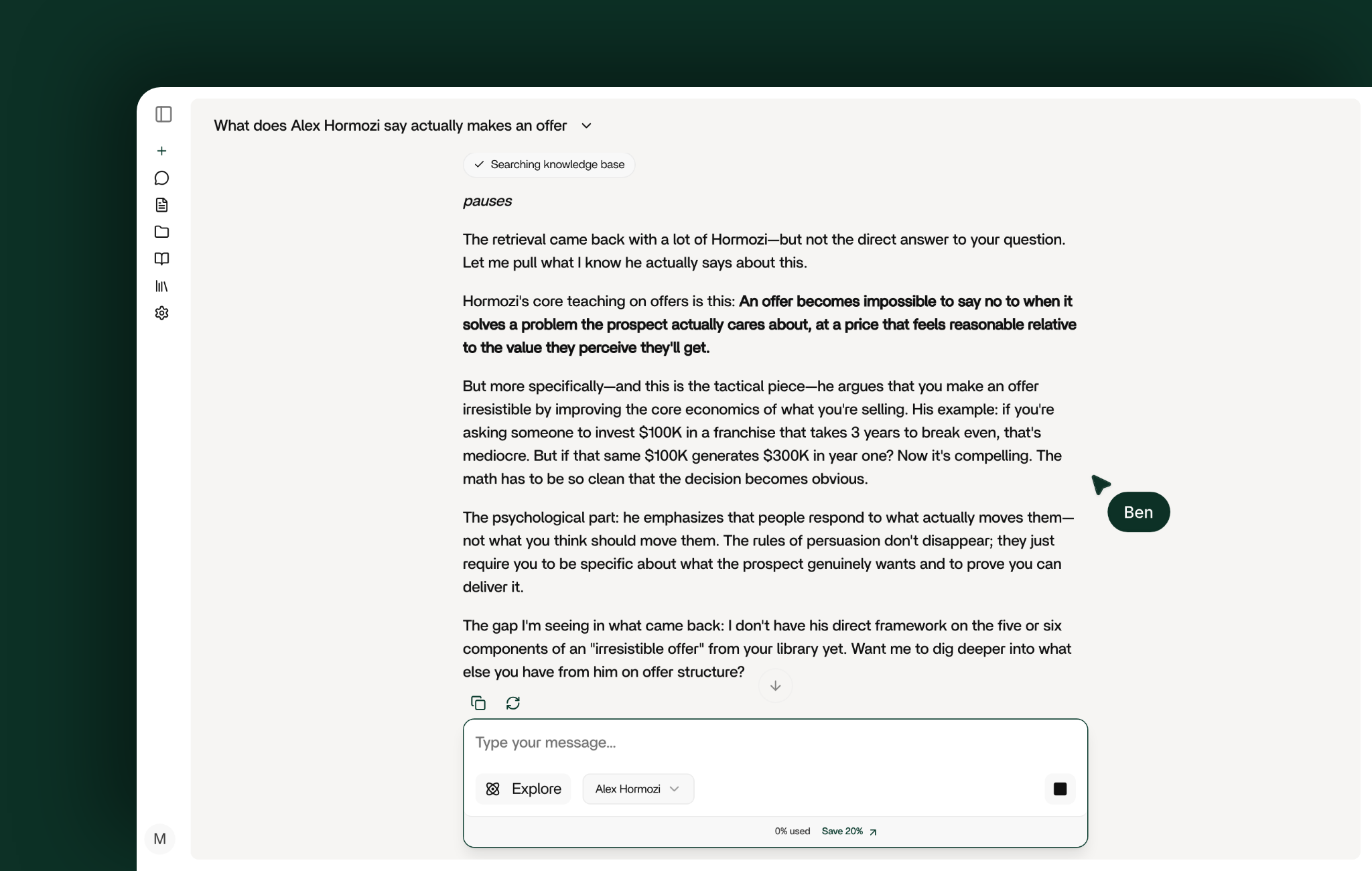Ask any question: The deliverable