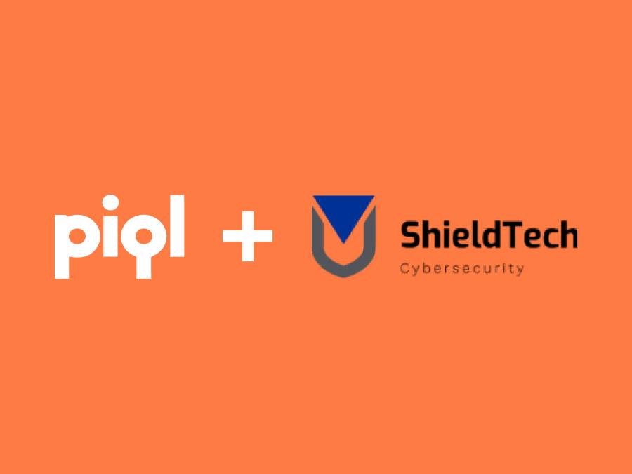 Piql and ShieldTech logos with a plus in the middle.
